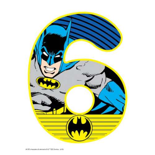 Batman Number 6 Edible Icing Image - Click Image to Close